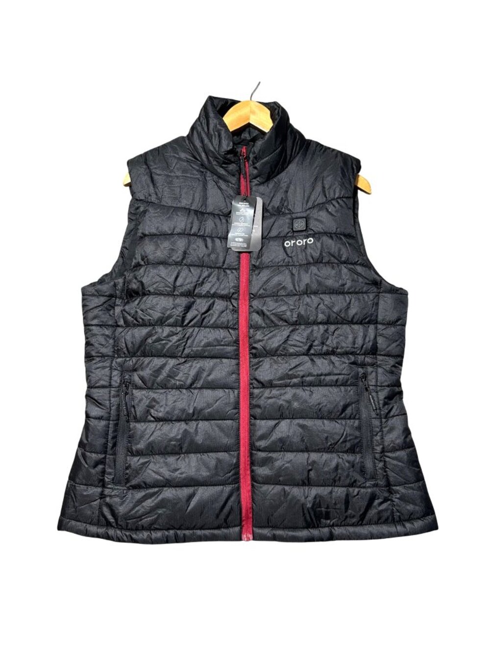 Ororo Women's Sz Large Heated Vest Black Nylon Polyester Winter Wear